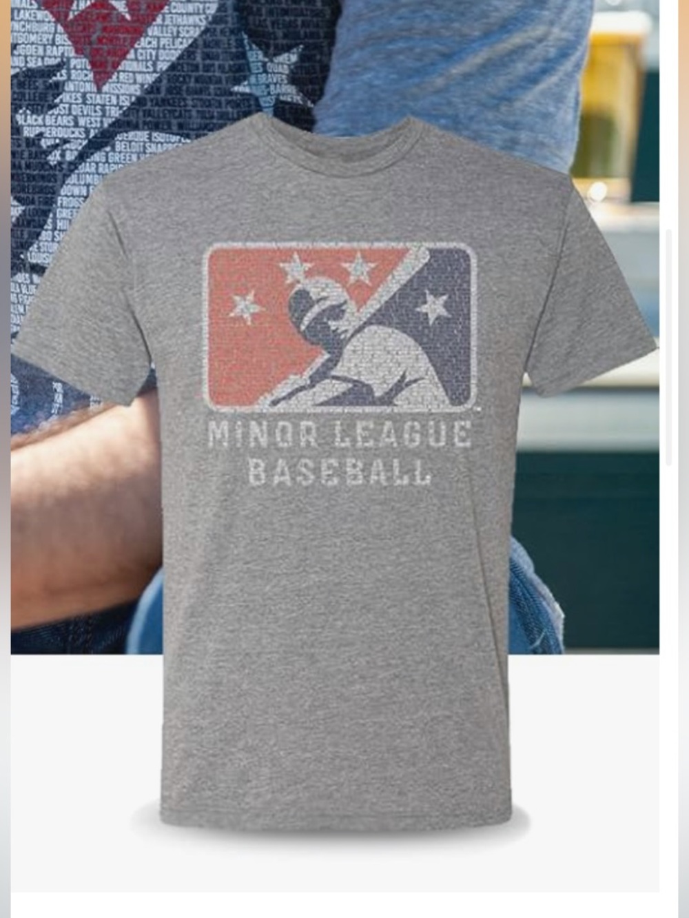 MILB Baseball Distressed Men’s Dry Blend Tee XL Gray Casual Vintage Gym Lounge